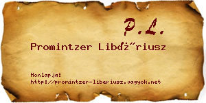 Promintzer Libériusz névjegykártya